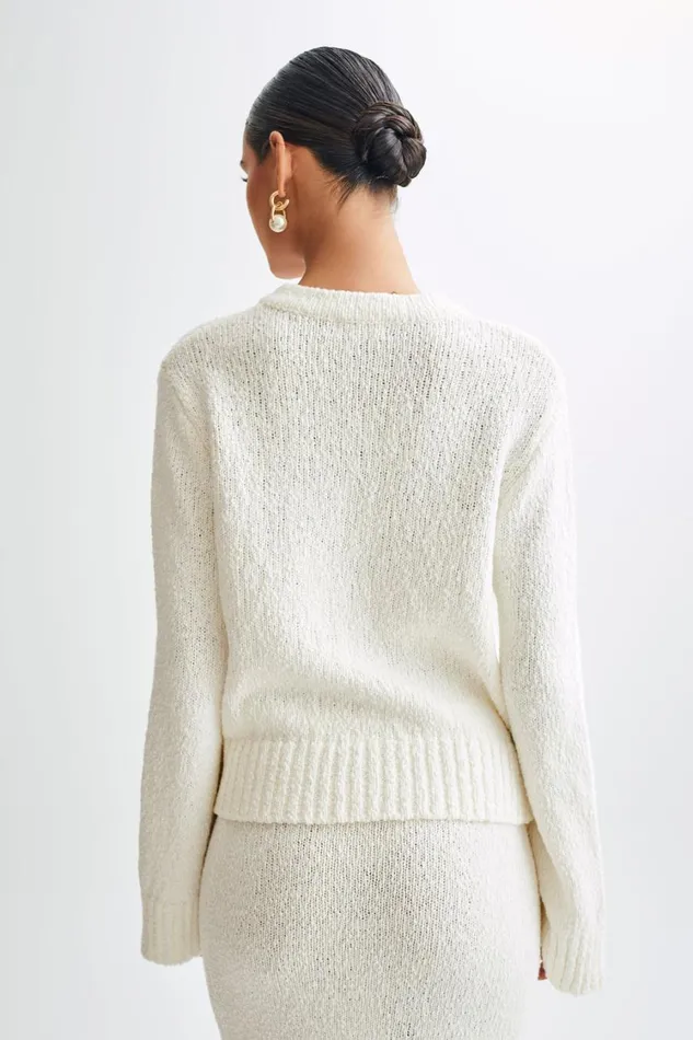 Women Meshki Outerwear Moira Oversized Boucle Cardigan 8211 White