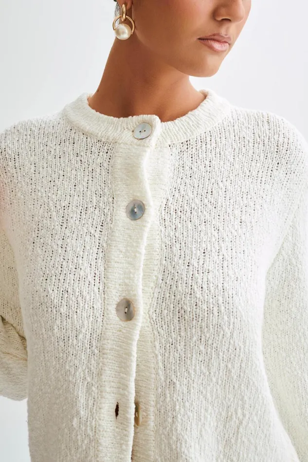 Women Meshki Outerwear Moira Oversized Boucle Cardigan 8211 White
