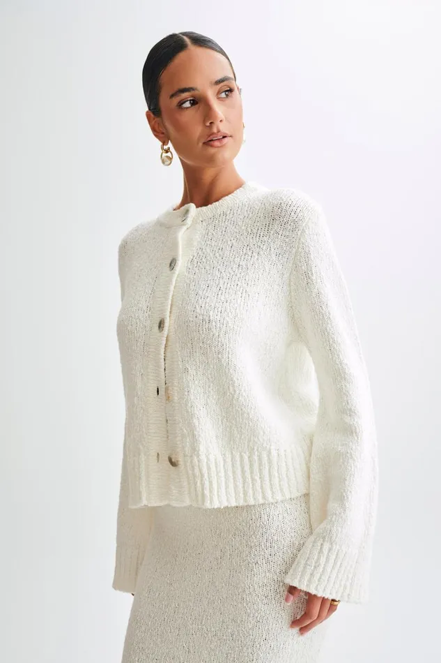 Women Meshki Outerwear Moira Oversized Boucle Cardigan 8211 White