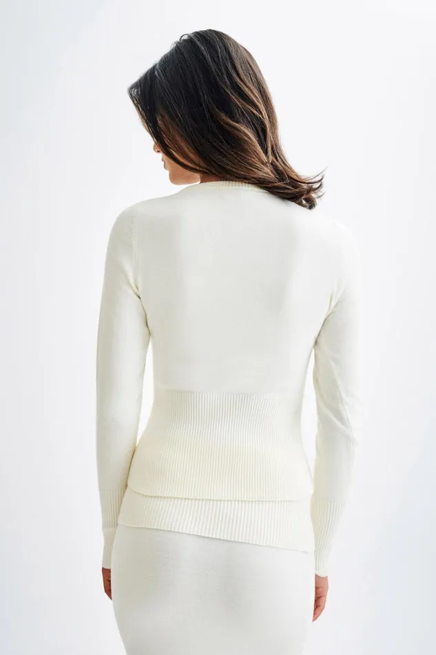 Women Meshki Outerwear Reese Fitted Knit Cardigan 8211 Ivory
