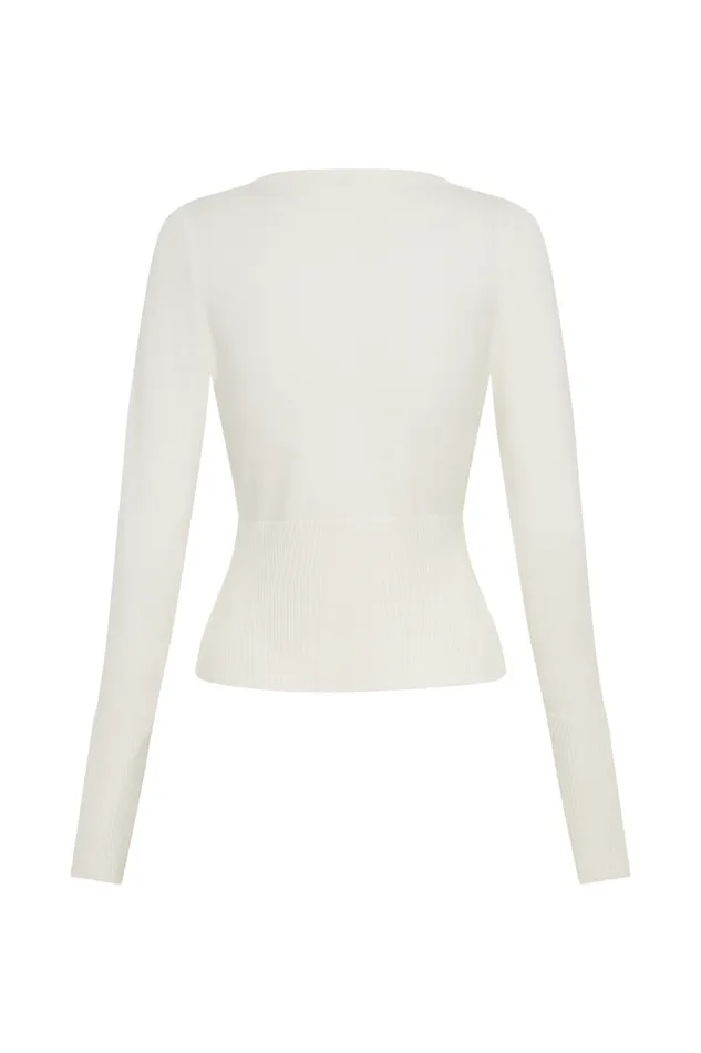Women Meshki Outerwear Reese Fitted Knit Cardigan 8211 Ivory
