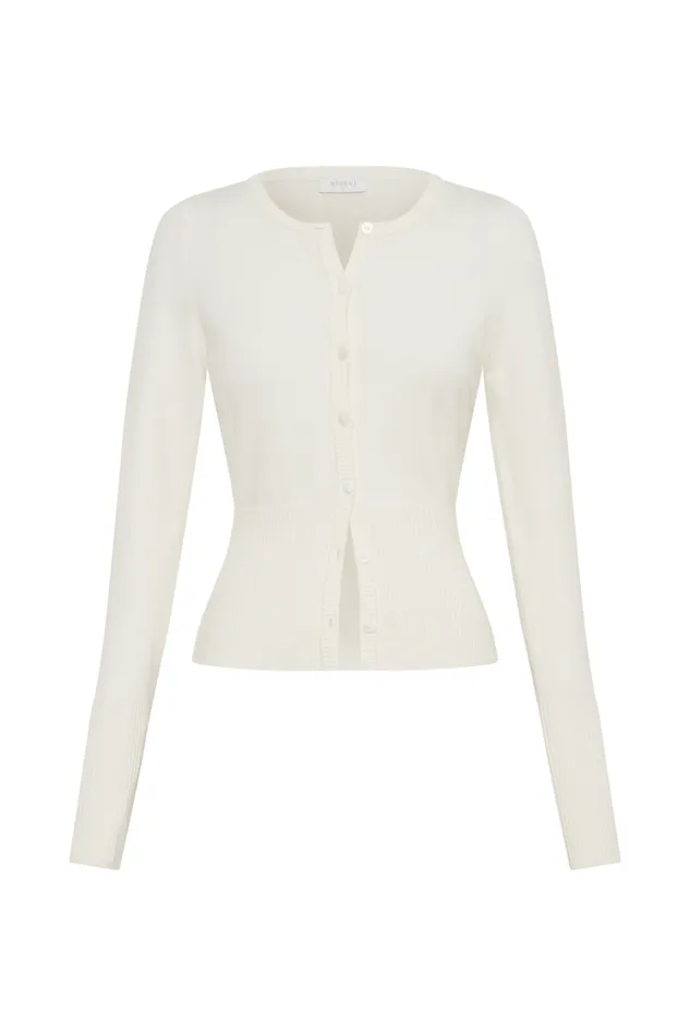 Women Meshki Outerwear Reese Fitted Knit Cardigan 8211 Ivory