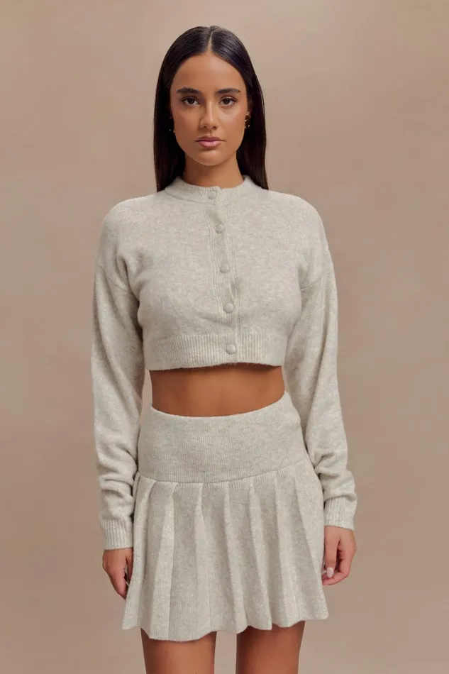 Women Meshki Outerwear Shelby Knit Cardigan 8211 Heather Grey Marle