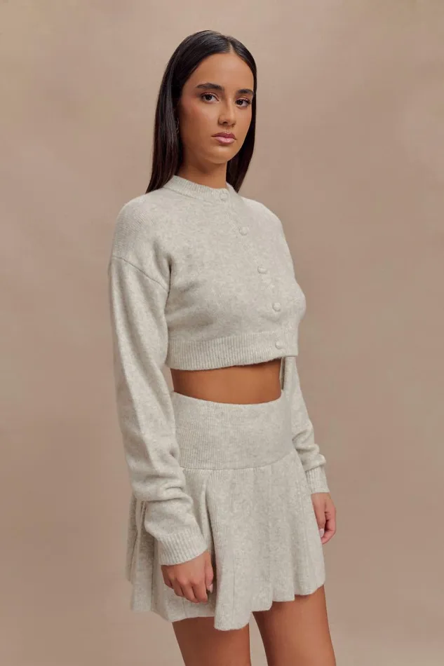 Women Meshki Outerwear Shelby Knit Cardigan 8211 Heather Grey Marle