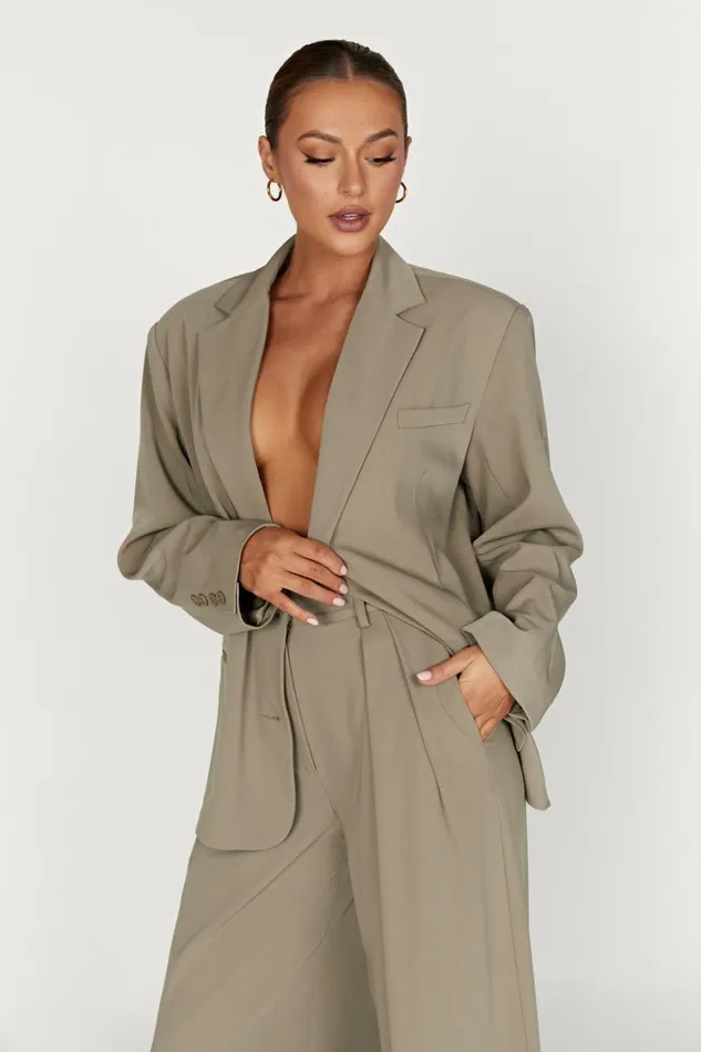 Women Meshki Outerwear Simone Oversized Blazer 8211 Olive