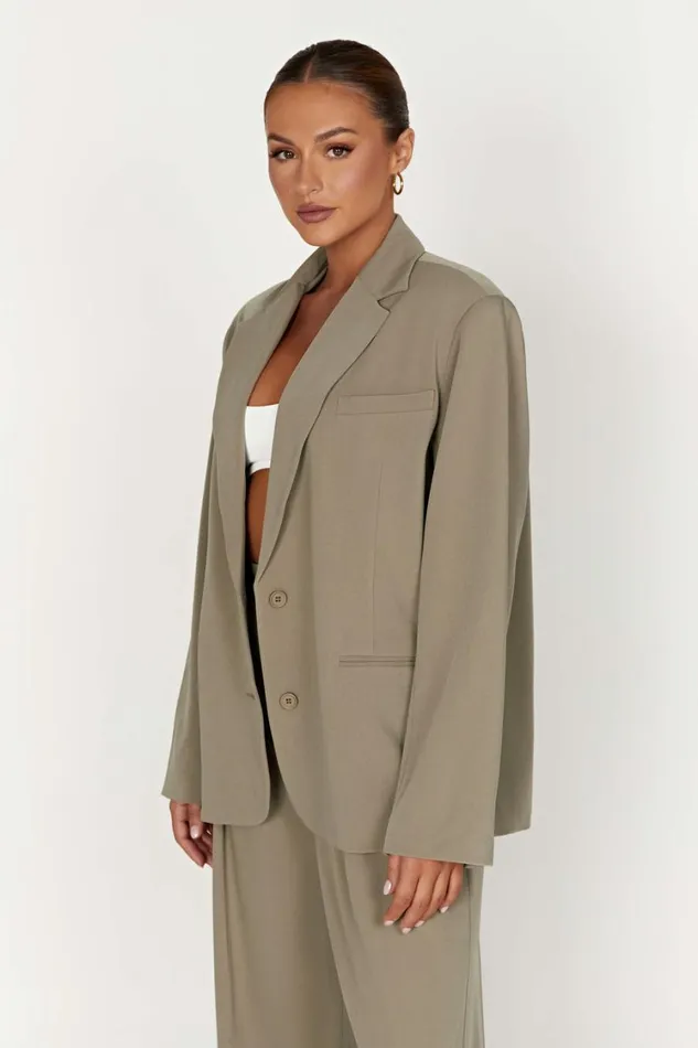 Women Meshki Outerwear Simone Oversized Blazer 8211 Olive