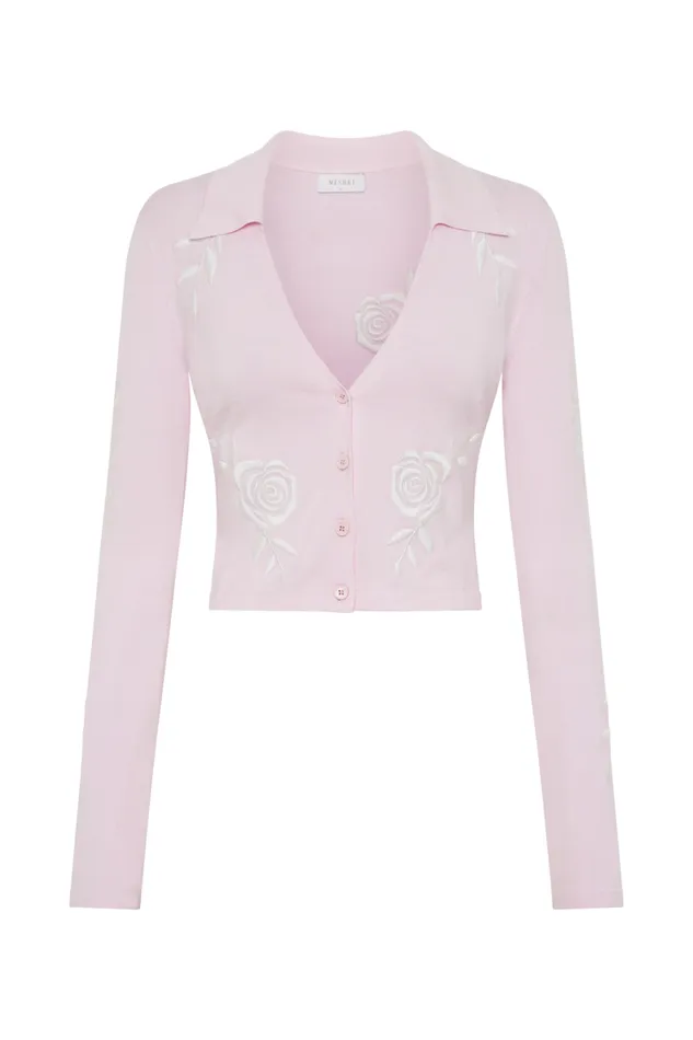 Women Meshki Outerwear Tallulah Rose Knit Cardigan 8211 Fairy Floss Pink