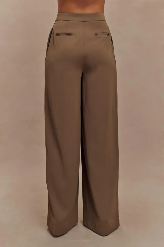 Women Meshki Sets Faith Suiting Wide Leg Pant 8211 Cacao Brown