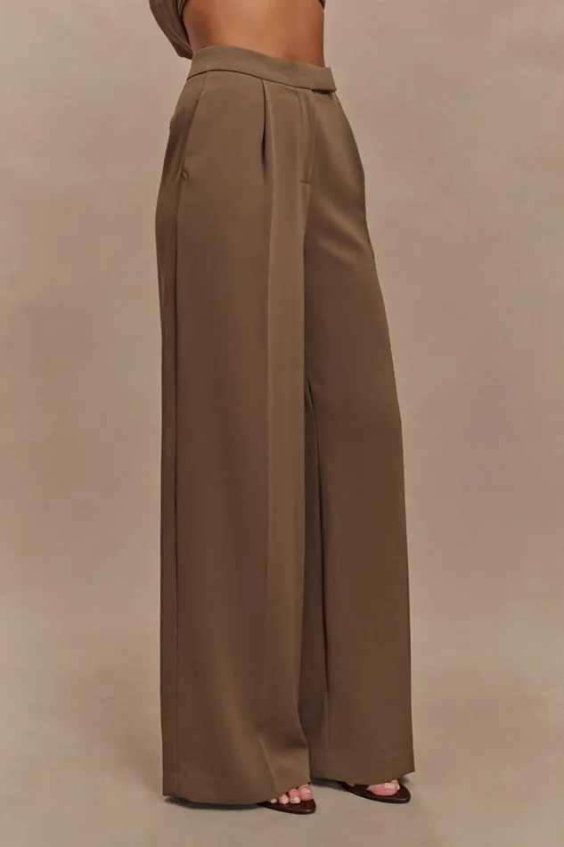 Women Meshki Sets Faith Suiting Wide Leg Pant 8211 Cacao Brown