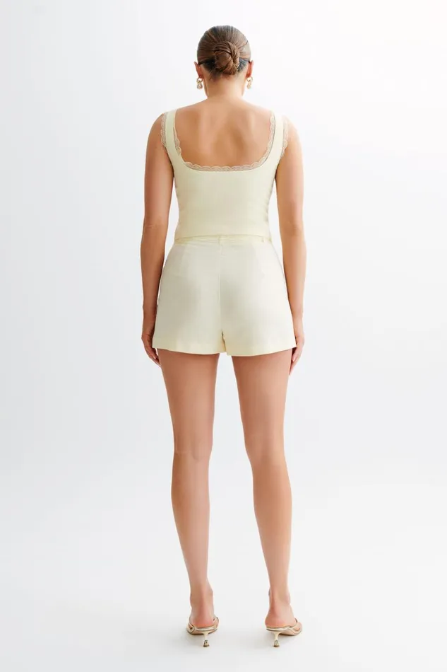 Women Meshki Sets Massima Linen Shorts 8211 Lemon Sherbet