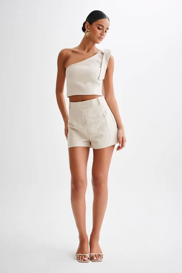 Women Meshki Sets Massima Linen Shorts 8211 Natural