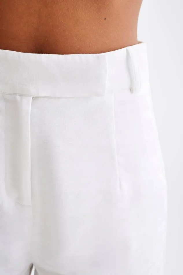 Women Meshki Sets Massima Linen Shorts 8211 White