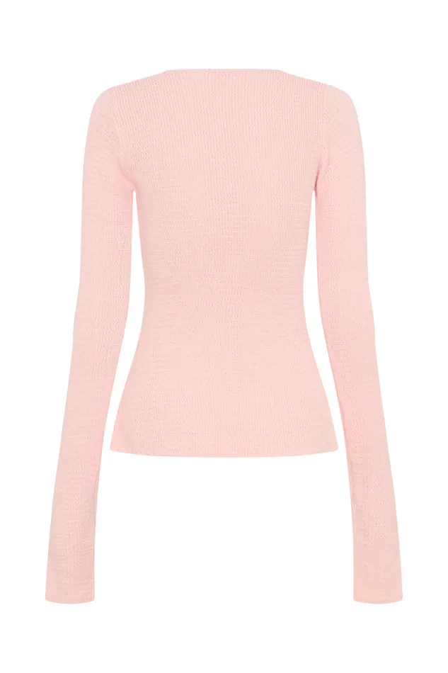Women Meshki Sets Noah Knit Tie Long Sleeve Top 8211 Baby Pink