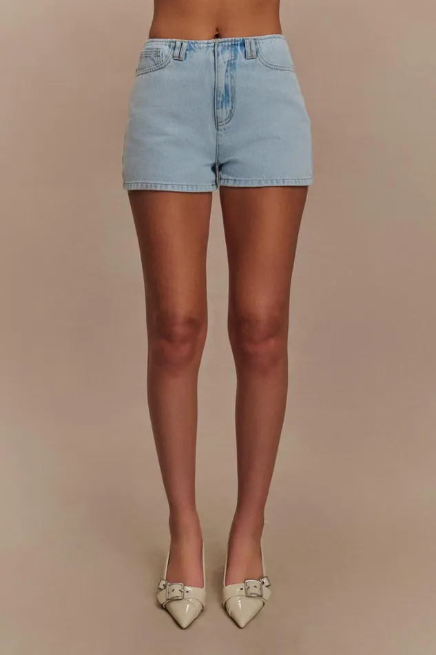 Women Meshki Sets Tobias Denim Shorts 8211 Light Blue