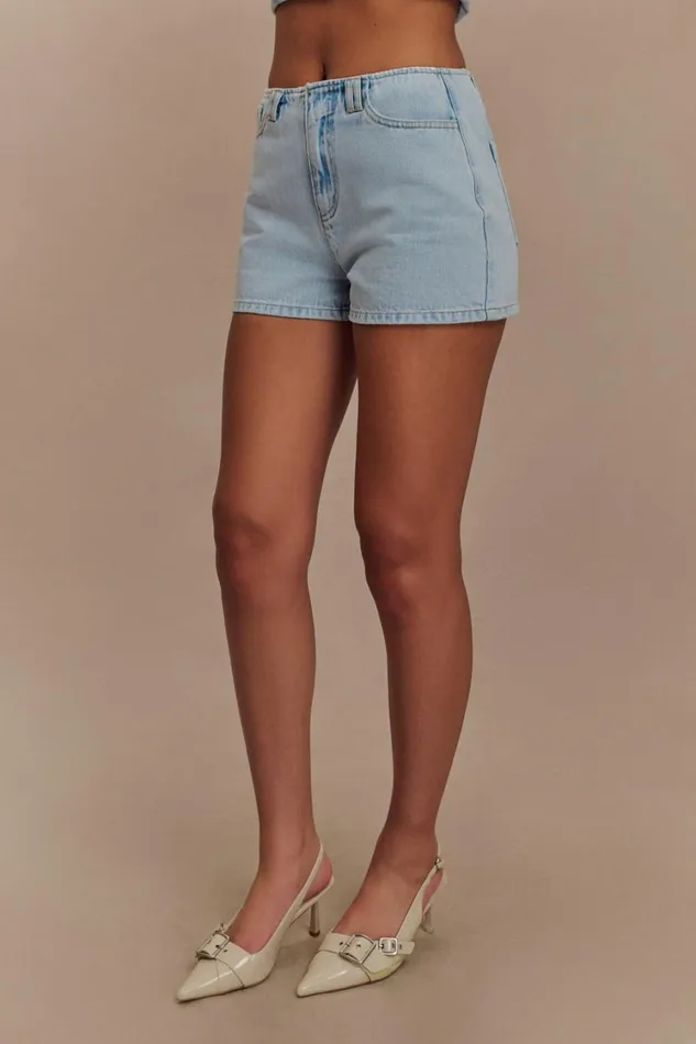 Women Meshki Sets Tobias Denim Shorts 8211 Light Blue