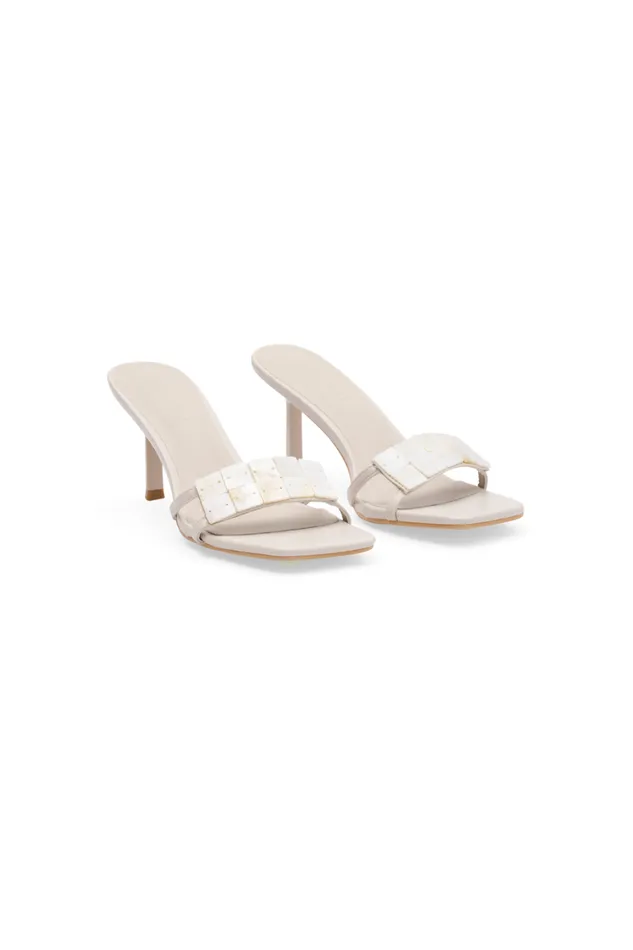 Women Meshki Shoes Lucy Shell Mules 8211 Ivory Pearl