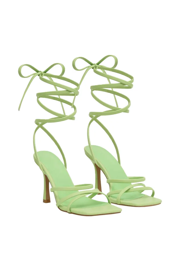 Women Meshki Shoes Milly Faux Leather Wrap Around Heels 8211 Lime Green Women Meshki Shoes Milly Faux Leather Wrap Around Heels 8211 Lime Green