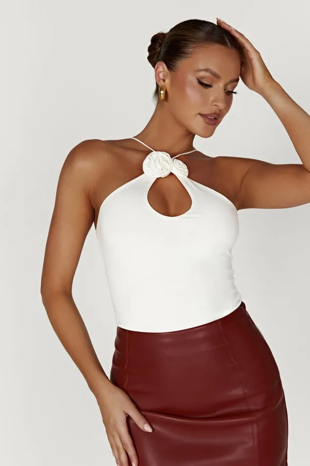 Women Meshki Tops Adeline Rose Halter Top 8211 White
