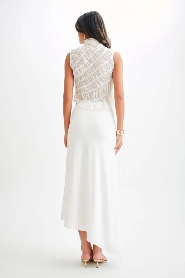 Women Meshki Tops Adella Gathered Sleeveless Top 8211 Ivory