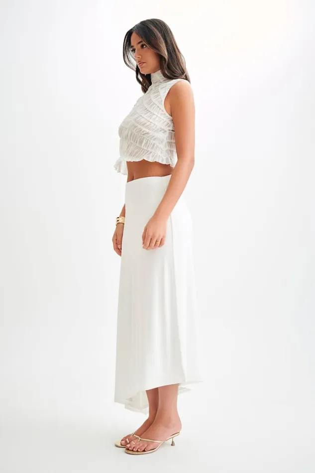 Women Meshki Tops Adella Gathered Sleeveless Top 8211 Ivory