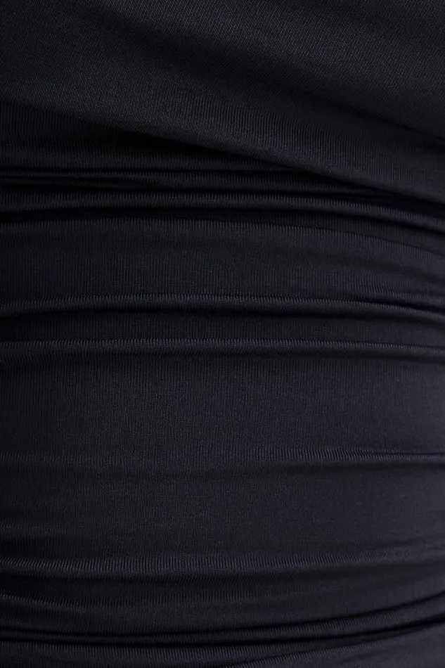 Women Meshki Tops Alayna Long Sleeve Recycled Nylon Ruched Top 8211 Black