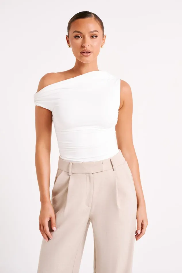 Women Meshki Tops Alayna Recycled Nylon Ruched Top 8211 White