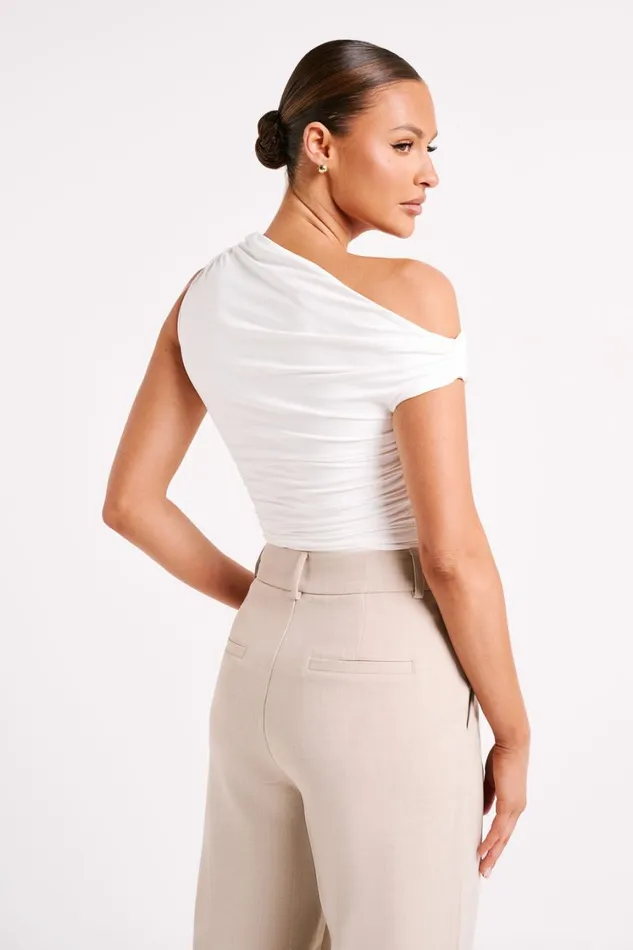 Women Meshki Tops Alayna Recycled Nylon Ruched Top 8211 White