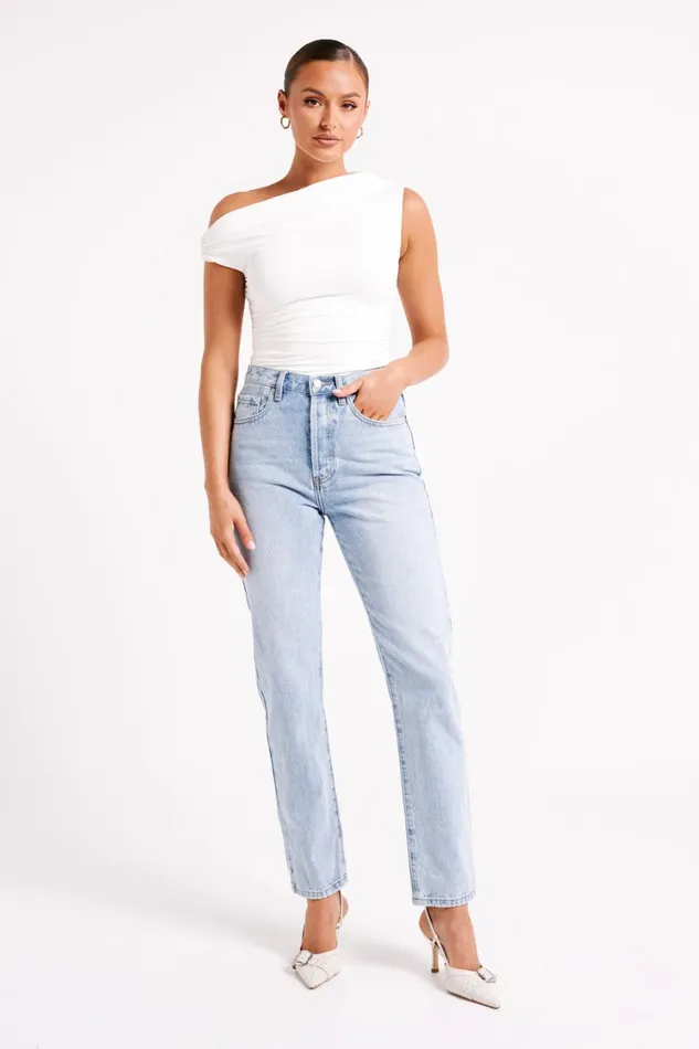 Women Meshki Tops Alayna Recycled Nylon Ruched Top 8211 White