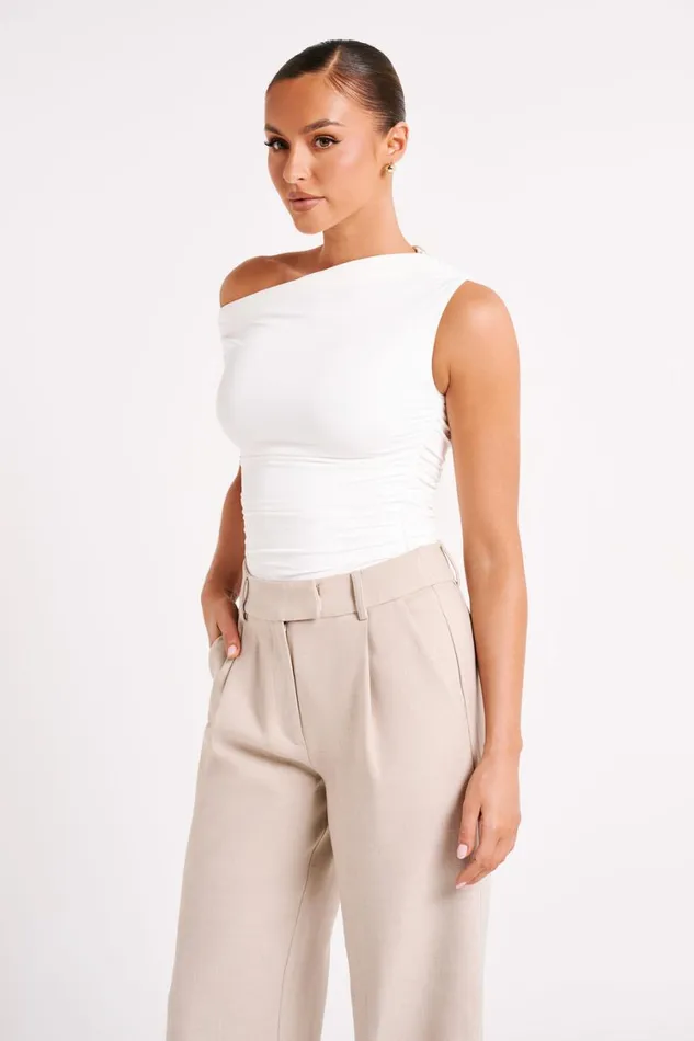 Women Meshki Tops Alayna Recycled Nylon Ruched Top 8211 White