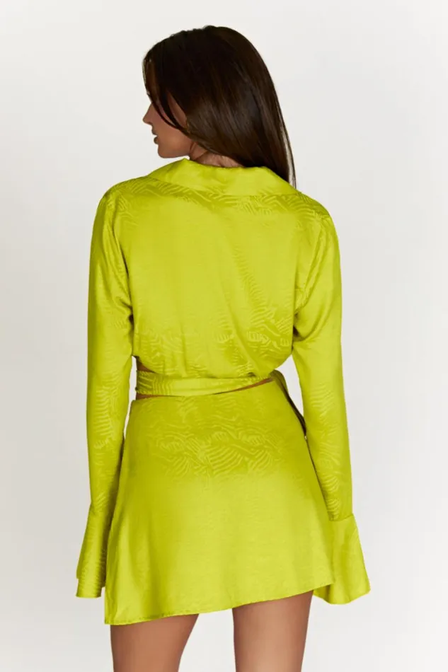 Women Meshki Tops Annalise Wrap Top 8211 Chartreuse Women Meshki Tops Annalise Wrap Top 8211 Chartreuse