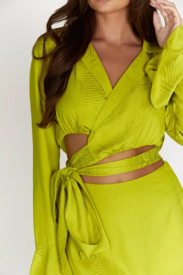 Women Meshki Tops Annalise Wrap Top 8211 Chartreuse Women Meshki Tops Annalise Wrap Top 8211 Chartreuse