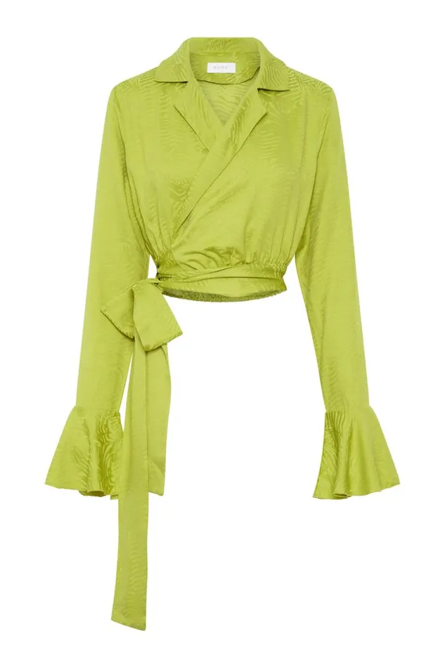 Women Meshki Tops Annalise Wrap Top 8211 Chartreuse Women Meshki Tops Annalise Wrap Top 8211 Chartreuse