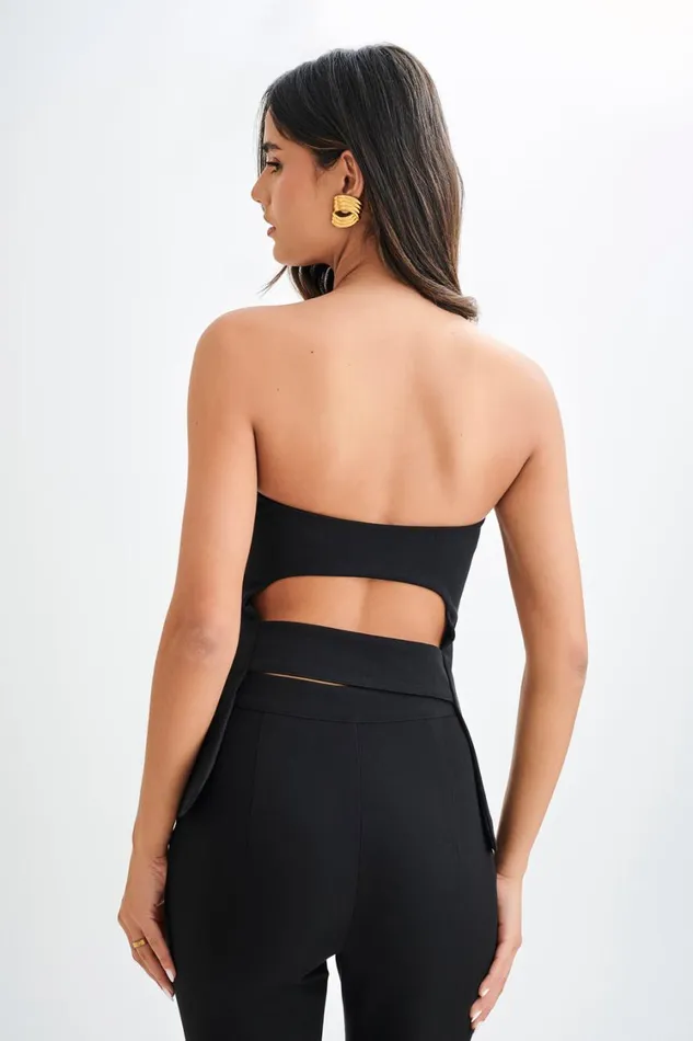 Women Meshki Tops Antonia Strapless Cut Out Top 8211 Black