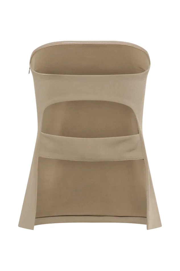 Women Meshki Tops Antonia Strapless Cut Out Top 8211 Mushroom