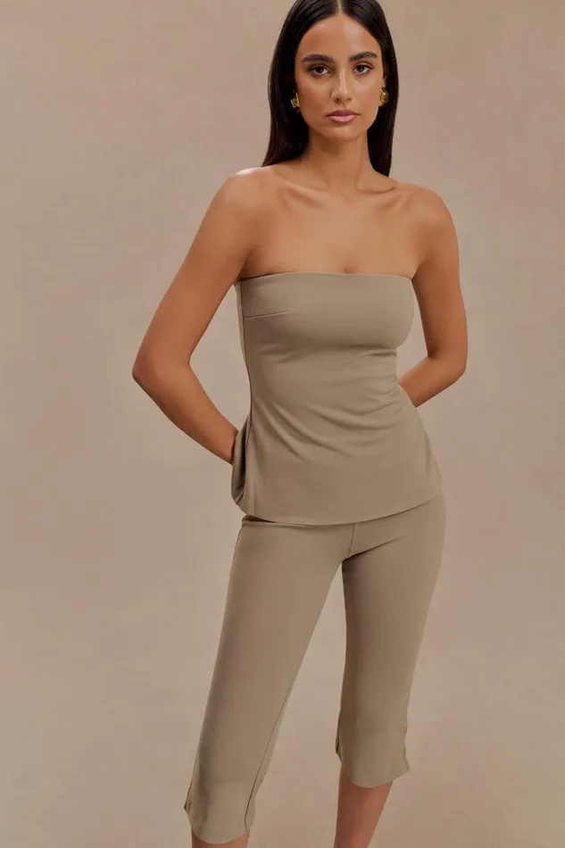 Women Meshki Tops Antonia Strapless Cut Out Top 8211 Mushroom