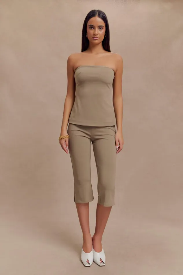 Women Meshki Tops Antonia Strapless Cut Out Top 8211 Mushroom