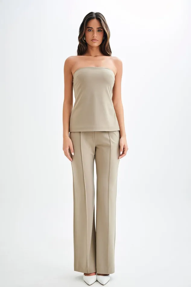 Women Meshki Tops Antonia Strapless Cut Out Top 8211 Mushroom
