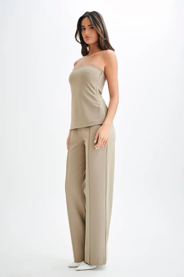 Women Meshki Tops Antonia Strapless Cut Out Top 8211 Mushroom