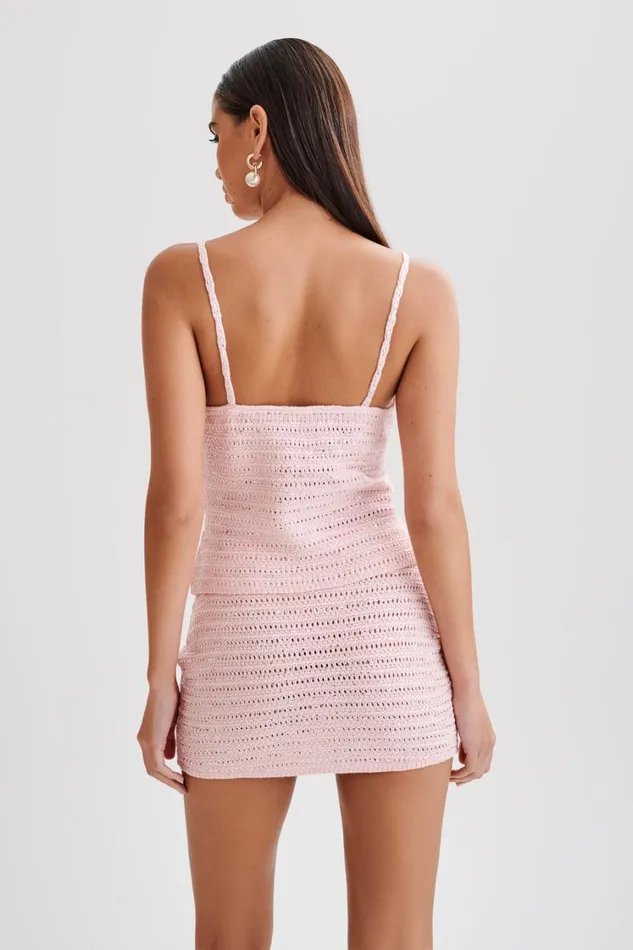 Women Meshki Tops Arwen Embellished Knit Top 8211 Candy Pink