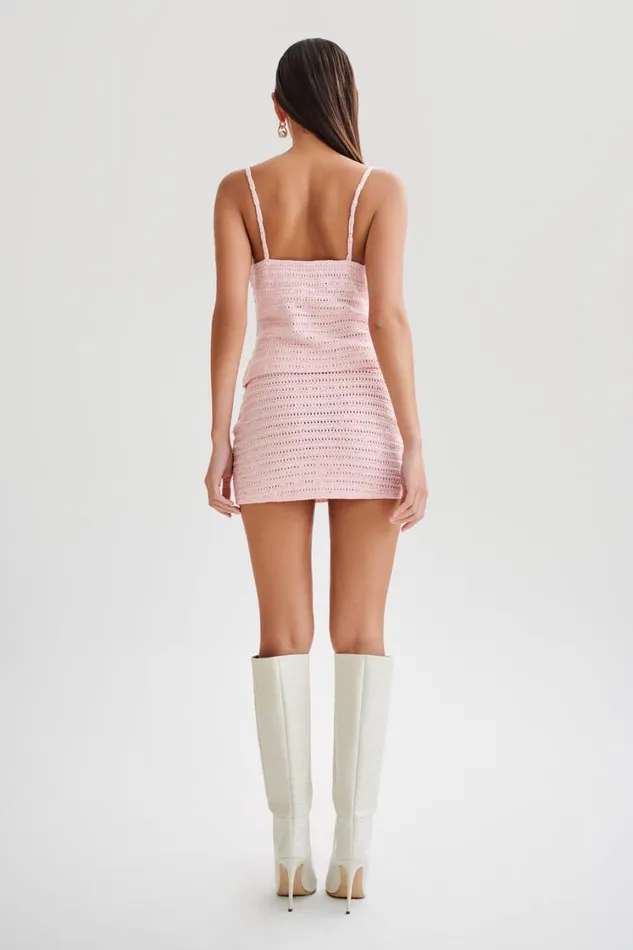 Women Meshki Tops Arwen Embellished Knit Top 8211 Candy Pink