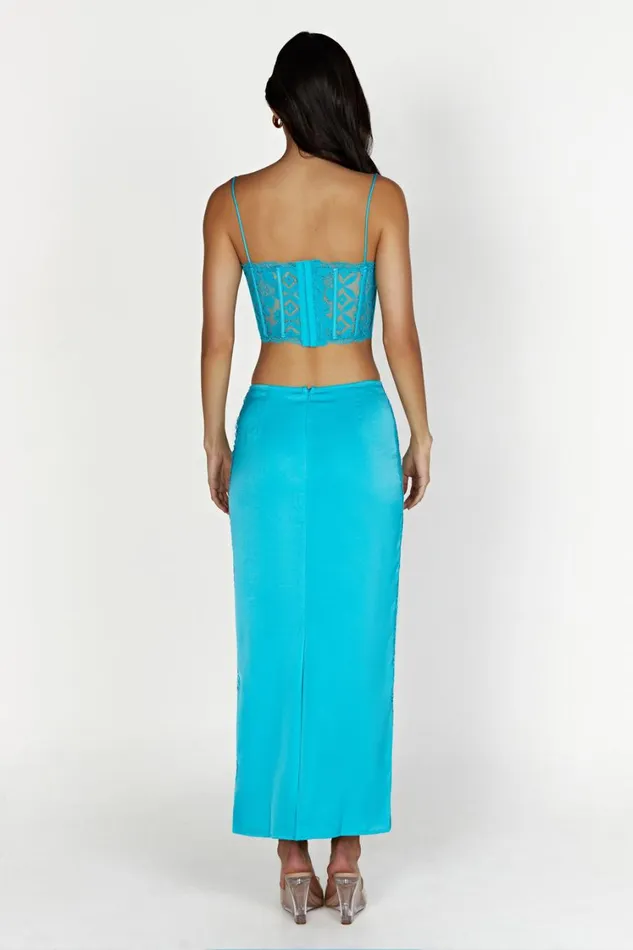 Women Meshki Tops Bellamy Scallop Lace Bodice 8211 Aquamarine Women Meshki Tops Bellamy Scallop Lace Bodice 8211 Aquamarine