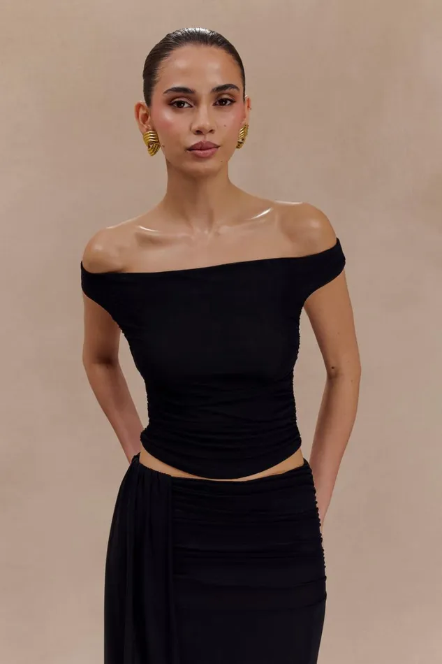 Women Meshki Tops Brooklyn Mesh Crop Top 8211 Black