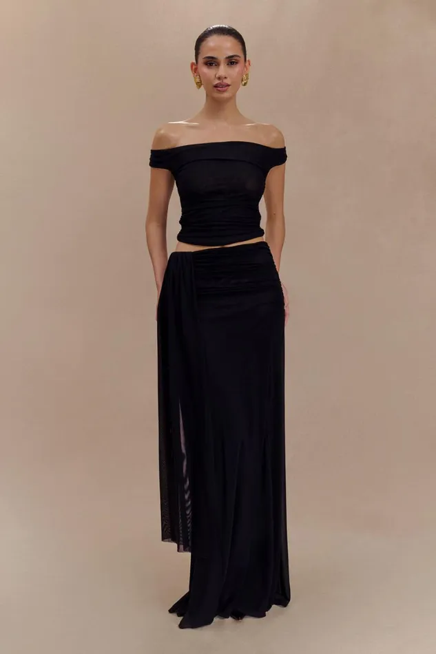 Women Meshki Tops Brooklyn Mesh Crop Top 8211 Black