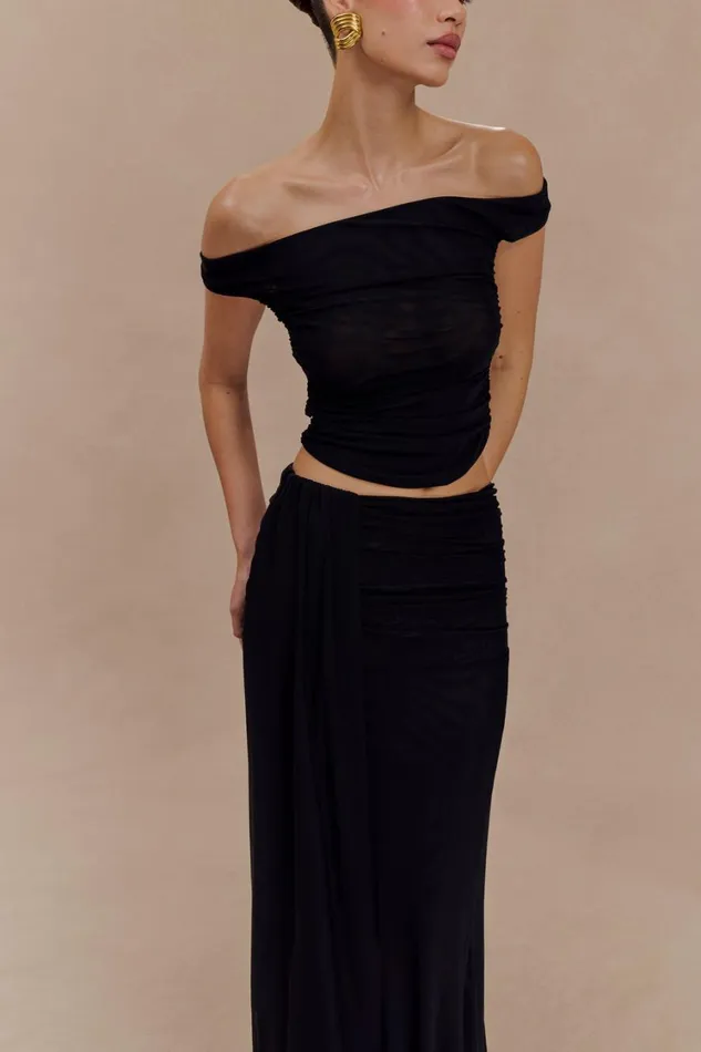Women Meshki Tops Brooklyn Mesh Crop Top 8211 Black