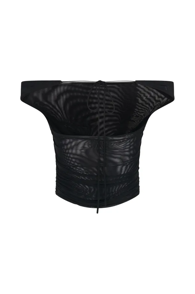 Women Meshki Tops Brooklyn Mesh Crop Top 8211 Black