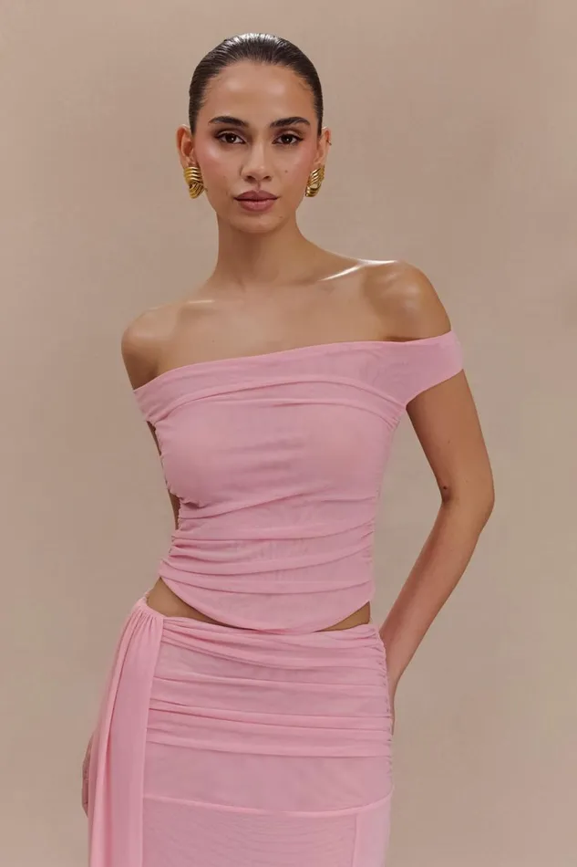 Women Meshki Tops Brooklyn Mesh Crop Top 8211 Candy Pink