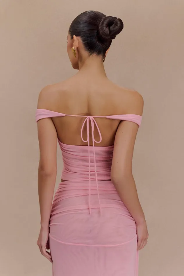 Women Meshki Tops Brooklyn Mesh Crop Top 8211 Candy Pink