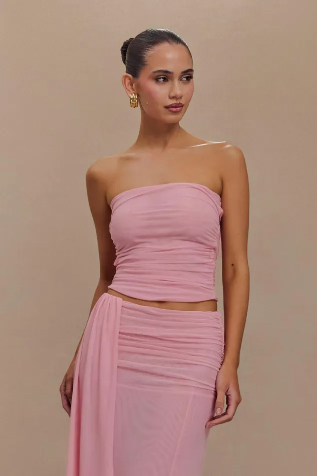 Women Meshki Tops Brooklyn Mesh Crop Top 8211 Candy Pink