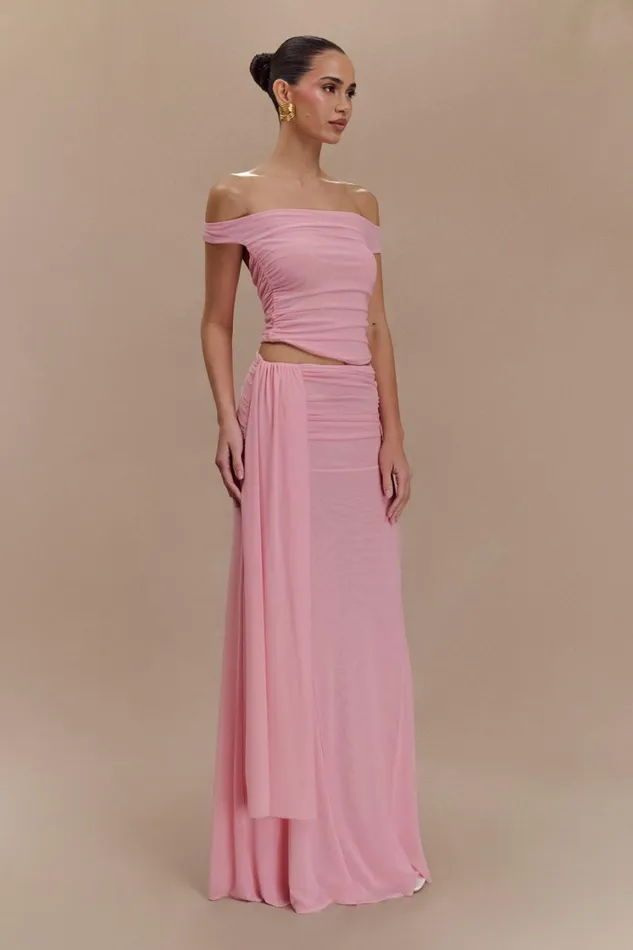Women Meshki Tops Brooklyn Mesh Crop Top 8211 Candy Pink