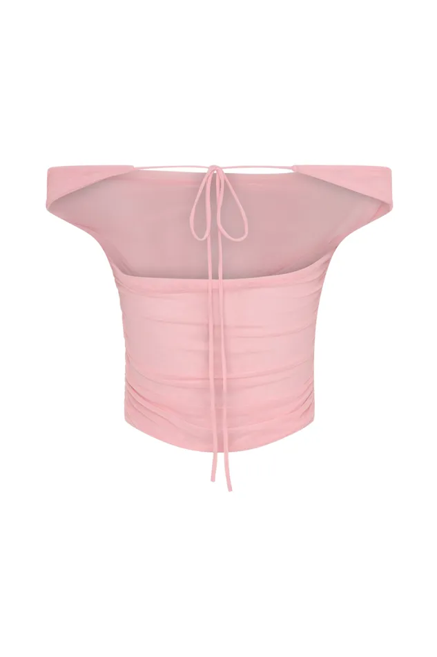 Women Meshki Tops Brooklyn Mesh Crop Top 8211 Candy Pink